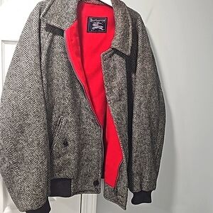 ☆☆☆Beautiful  rare WOOL Burberry  gray &white tweed  jacket☆ size large